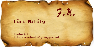 Füri Mihály névjegykártya